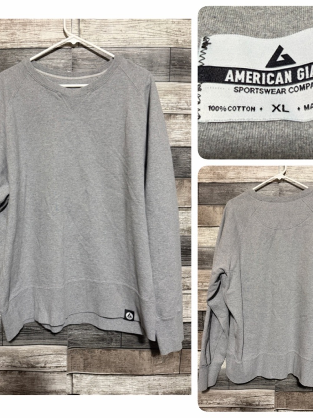 American Giant Heavyweight Crewneck Sweatshirt Men’s XL Gray Pullover Cotton